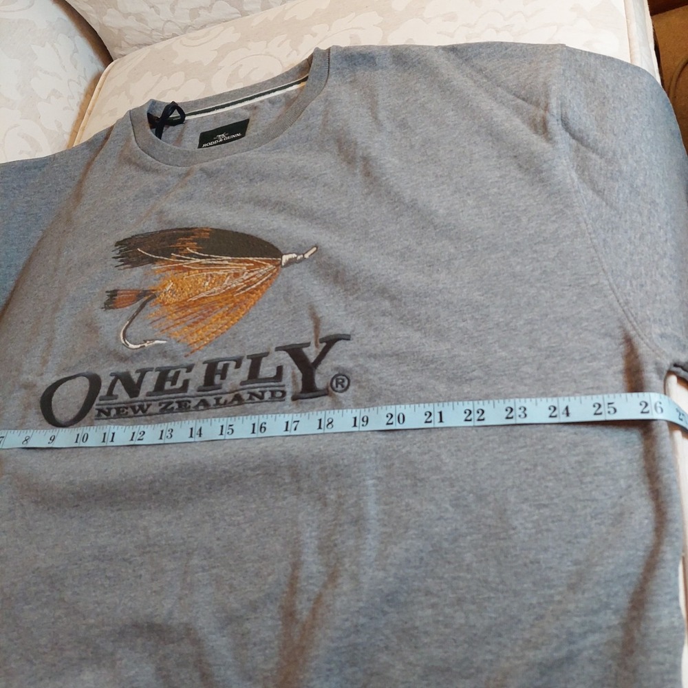 Rodd & Gunn Men's One Fly Fishing LS Crew Sweatshirt Concrete Size XXL $148 NEW! - Picture 5 of 10